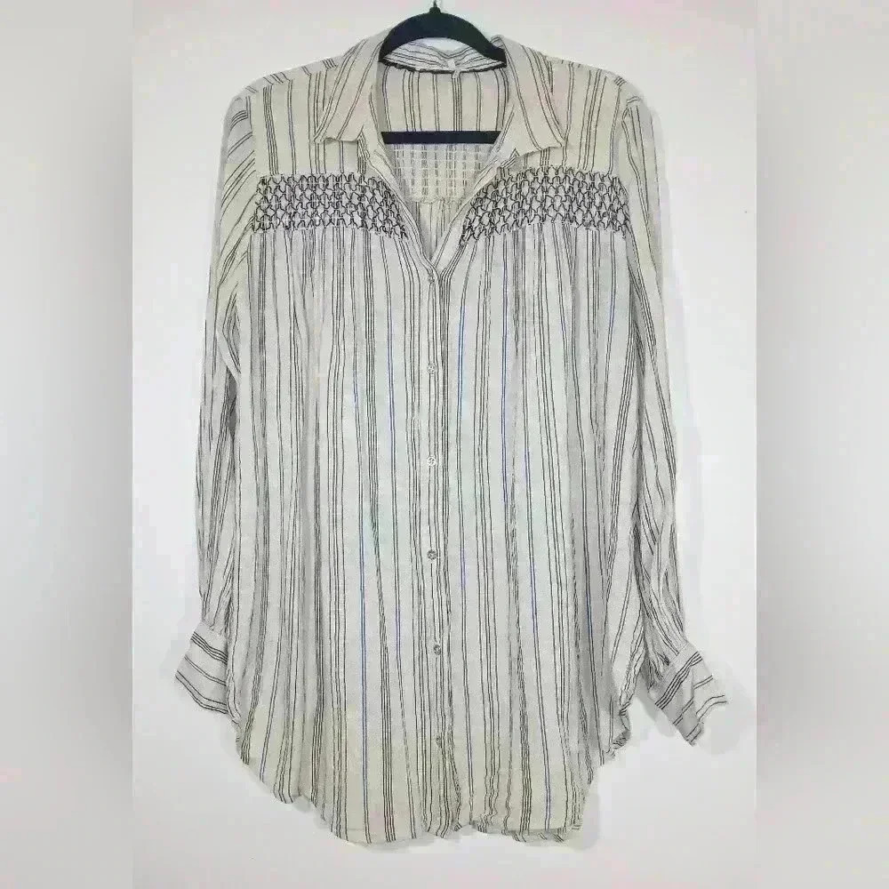 ANTHROPOLOGIE FLOREAT NORTHFOLK BUTTON DOWN TUNIC.